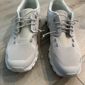 On cloud women white shoes